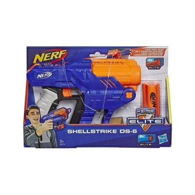NERF ELITE SHELLSTRIKE - Spara 3 dardi in un colpo solo con questo blaster che si ricarica a cartucce! Il blaster Nerf Elite