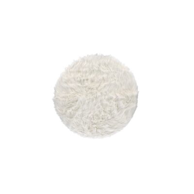 TAPPETO TONDO FURRY IN TESSUTO BIANCO 44CM - Tappeto tondo Furry realizzato in tessuto di colore bianco, dimensioni diametro