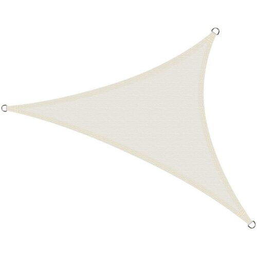 TENDA VELA TRIANGOLARE 5X5X5 BIANCA - Tenda parasole a vela rettangolare, 5x5x5 metri color écru. Tenda in polietilene stabi