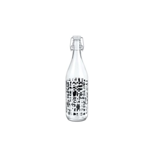 BRUSH BOTTIGLIA LT.1 - Bottiglia in vetro con tappo ermetico Brush, con decorazioni assortite. Capienza 1 litro.