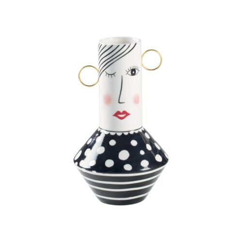 Vaso con faccia e braccia 22 cm - Vaso con faccia e braccia, realizzato in ceramica con finiture di qualità. Dimensione: 13x