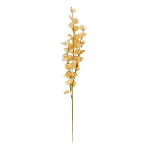 RAMO FOGLIE EUCALIPTO GIALLO CMH86 - Ramo foglie eucalipto colore giallo. Altezza: 86 cm.