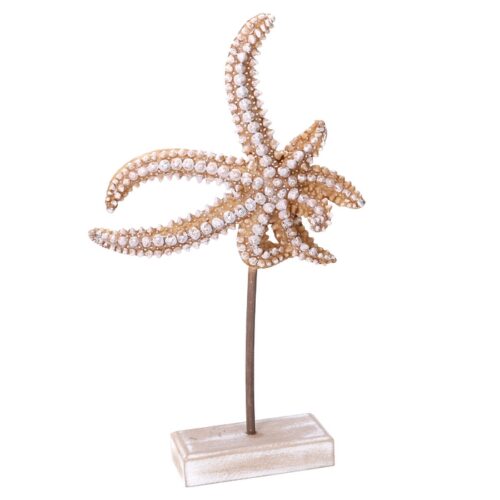 STELLA MARINA PER DECORAZIONE - Decorazione stella marina realizzata in legno. Dimensioni 16x5x25h cm.