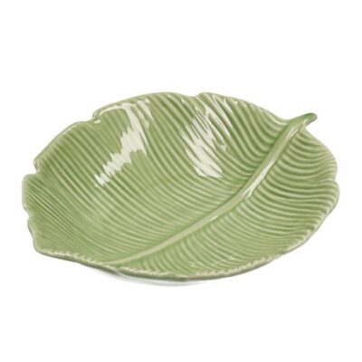 Svuotatasche foglia in ceramica verde - Il nostro svuota tasche foglia è un complemento d'arredo dallo stile natural e minim