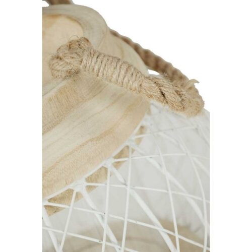 LANTERNA IN LEGNO E PLEXY - Lanterna realizzata in legno e plexiglass, con manico in corda. Dimensioni: 41x47 cm.