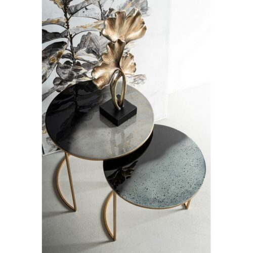 Tavolino tondo dorato Desur - Desur è il Tavolino in stile contemporaneo firmato Bizzotto. Questo tavolino dalle forme geome