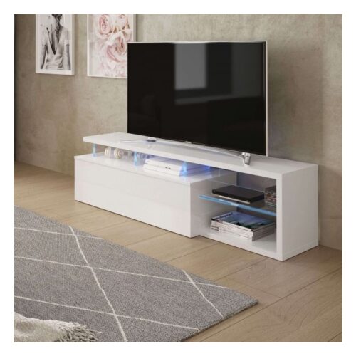 BLUE-TECH MOBILE PORTA TV + 1 ANTA + LUCI LED - Se stai cercando un mobile TV per il tuo salotto o per la tua cameretta, Blu