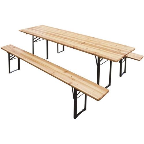 Set tavolo con panche da giardino Birreria - Set birreria con tavolo e 2 panche con struttura realizzata in metallo e piano