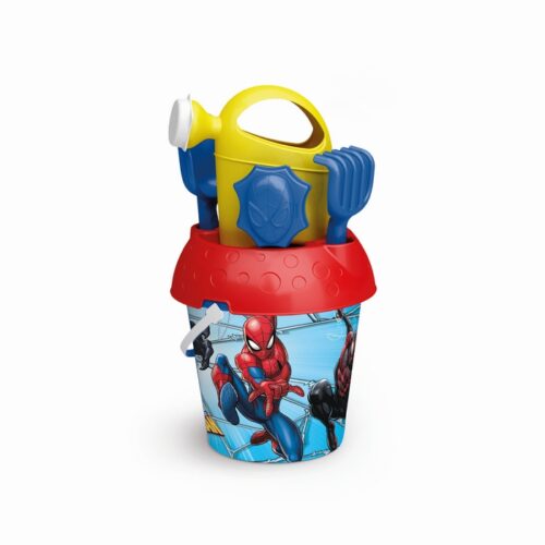 SECCHIELLO E ANNAFFIATOIO DA SPIAGGIA SPIDERMAN - Set secchiello con accessori e annaffiatoio per bambini con Spiderman. Sec