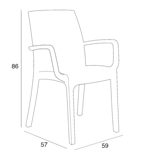 Poltrona da giardino rattan Indiana - Elegante, comoda e robusta, la sedia con braccioli Indiana è adatta a qualsiasi utiliz