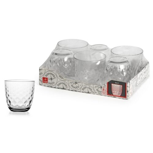 SET 6 BICCHIERI ACQUA GLIT BORMIOLI - Bormioli Rocco Glit set 6 bicchieri in vetro per acqua, 30cl. Made in Italy, lavabile
