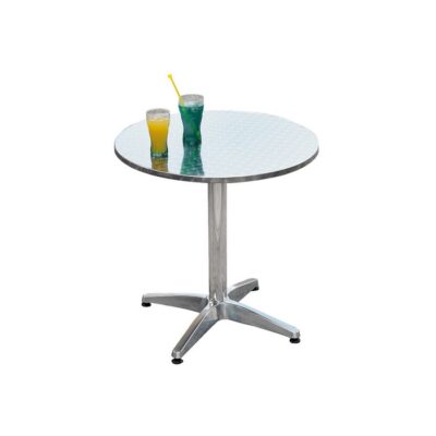 TAVOLO ALLUMINIO E ACCIAIO DIAM. 70 CM - Tavolino da esterno rotondo in alluminio e acciaio Tavolino da aperitivo o caffè id