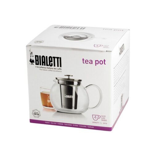 INFUSIERA TEA POT IN VETRO 1 LT - Infusiera Teapot di ottima qualità realizzata in vetro borosilicato. Presenta un filtro in