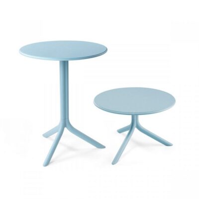 Tavolino spritz - Spritz è un tavolino d’appoggio in resina fiberglass con piano rotondo e base a tre gambe adatto all’ester