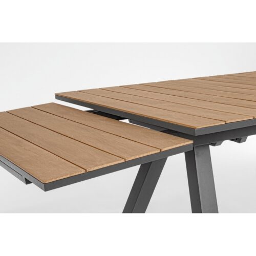 Tavolo da giardino in alluminio con piano effetto legno - Elias - Il tavolo Elias è un tavolo allungabile da giardino con st