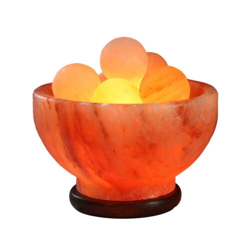 Lampada in salgemma naturale dell'himalaya con base in legno - Crea una rilassante e sensoriale atmosfera con la nostra lamp