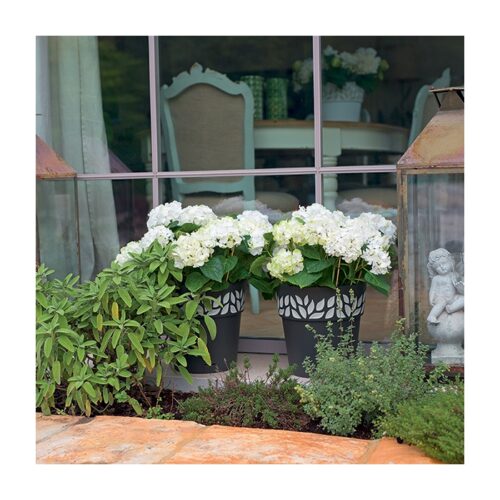 Vaso da giardino Opera 30x29 cm - Vaso Cloe con riserva d'acqua ideale per l'utilizzo outdoor. Contrasti cromatici e dettagl