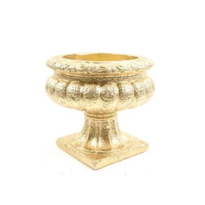 Vaso in pietra dorata 32 cm - Pompei - Vaso coppa decorativa colore oro realizzato in pietra. Dimensioni: 32x29h cm.