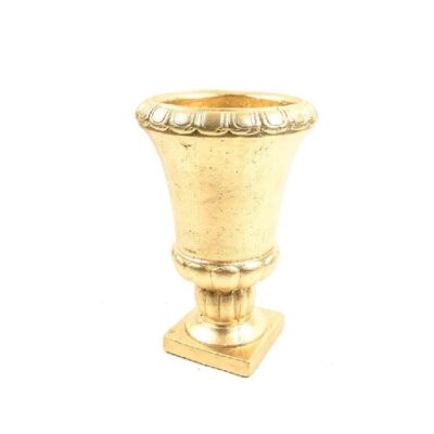 Vaso coppa in pietra dorata 22 cm - Pompei - Vaso coppa decorativa colore oro realizzato in pietra. Dimensioni: 22,5x34,5h c