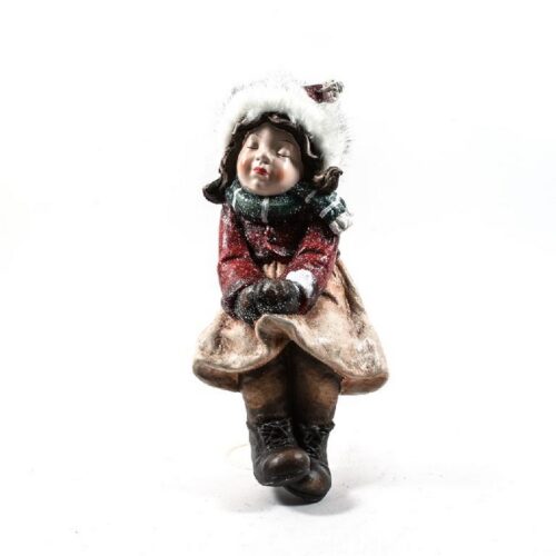 Bimba affettuosa per decorazione natalizia - Carol - Personaggio decorativo natalizio bimba Carol. Dimensioni: 26x26x60h cm.