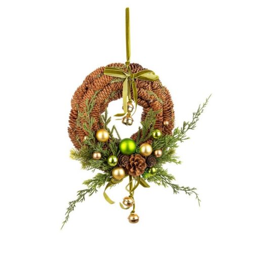 Corona tonda verde per decorazione natalizia con campanello - Hilma - Il Natale è la festa più attesa dell'anno. Per questo