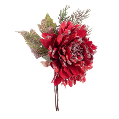 Pick con fiore di dalia e foglie di pino per decorazione natalizia - Ellen - Amiamo offrire ai nostri clienti la più vasta s