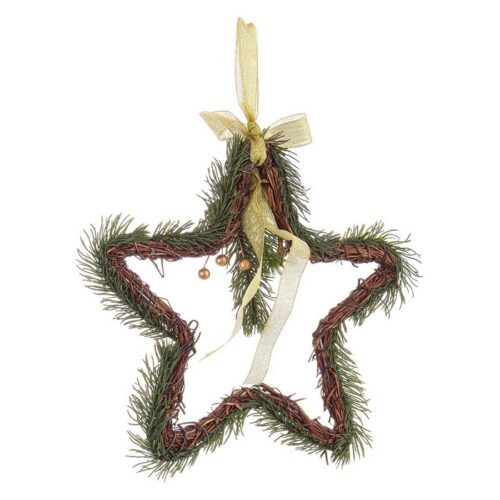 Pendaglio natalizio stella con foglie con fiocco oro - Den - Il Natale è la festa più attesa dell'anno. Per questo motivo ad