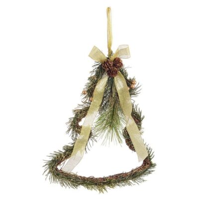 Pendaglio natalizio albero di natale con foglie con fiocco oro - Den - Il Natale è la festa più attesa dell'anno. Per questo