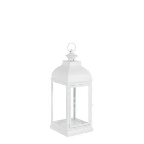 Lanterna Namir in metallo - bianco - Lanterna Namir realizzata in metallo e vetro di colore bianco. Ideale per i tuoi spazi