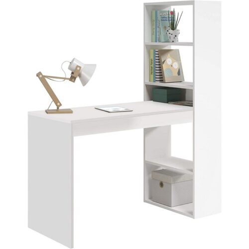 Srivania per camerette con libreria reversibile - Duplo - La scrivania reversibile con ripiani portaoggetti integrati (5 liv
