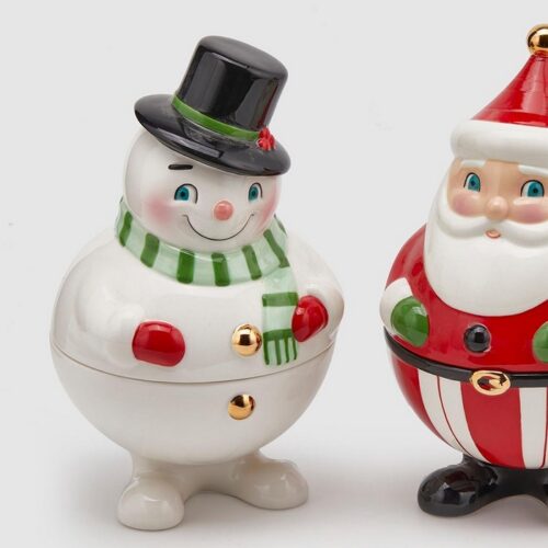 CONTEN.BABBO/UOMON.(ASS) H21 C1 - Decorazione natalizia Babbo Natale o pupazzo di neve, divertente, colorata, simpatic