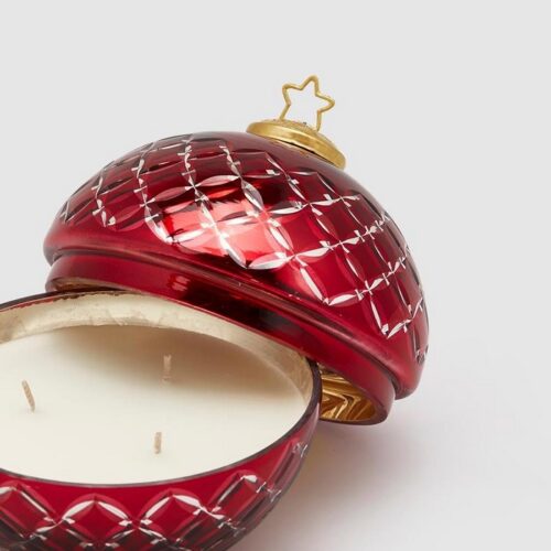Sfera natalizia in vetro con candela - Questa fantastica candela natalizia a forma di sfera di natale, oltre ad essere un'ot