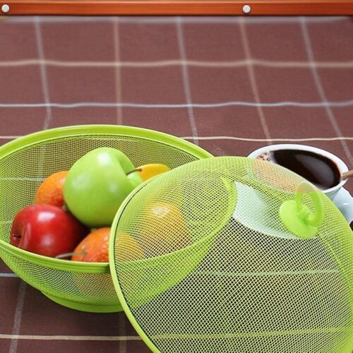 Cesto tondo per frutta con coperchio - Cesto tondo per frutta con coperchio. Dimensioni del diametro 26,5 cm.