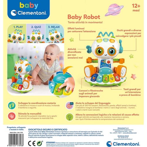 Baby Robot parlante - Un simpatico robottino interattivo e super colorato che parla, canta e si muove nello spazio! I suoi g
