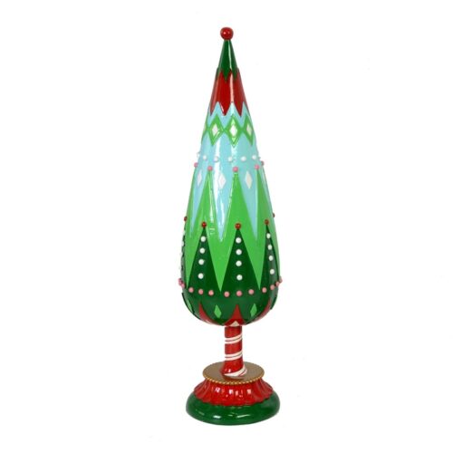Albero di Natale decorativo 46 cm - Candy - Albero di natale realizzato in resina di colore verde con decorazioni. Ottimo ac
