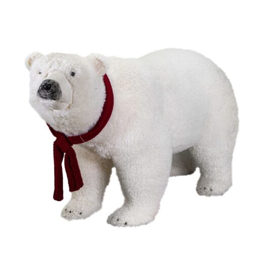 Orso polare natalizio - Orso polare natalizio decorazione unica nel suo stile. Colore bianco. Ideale per arredare mensole o