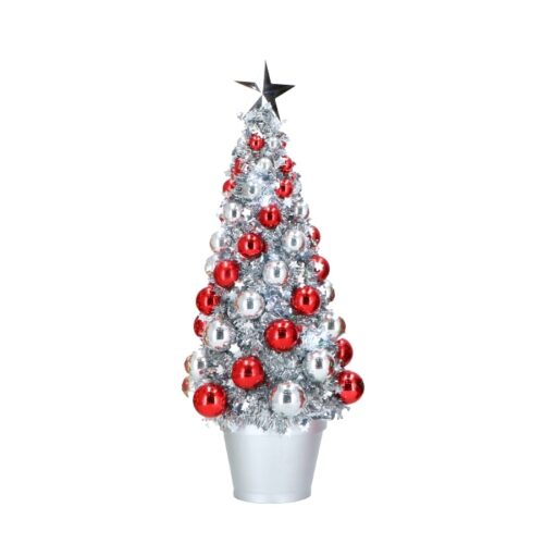 Albero di natale con palline e LED 40 cm - Alberello natalizio con palline e LED multicolor è un ottima decorazione natalizi