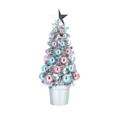 Albero di natale con palline e LED 30 cm - Alberello natalizio con palline e LED multicolor è un ottima decorazione natalizi
