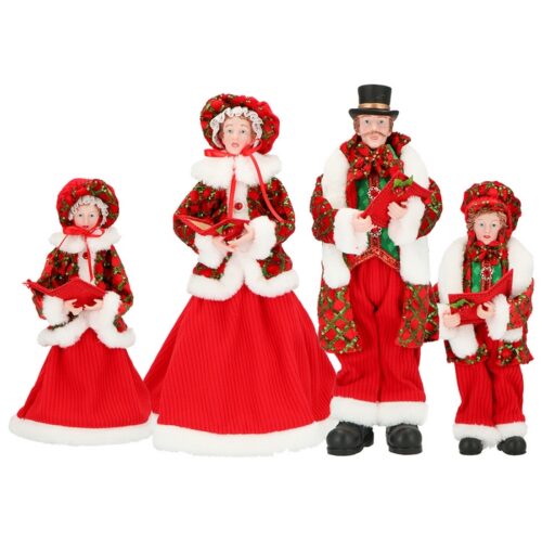 Famiglia natalizia per decorazione in rosso - Famiglia natalizia 4 soggetti è un'ottima decorazione natalizia per la tua cas