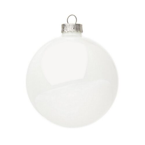 Palla di Natale in vetro bianco lucido - Il Natale è la festa più attesa dell'anno. Per questo motivo adoriamo offrirti la n