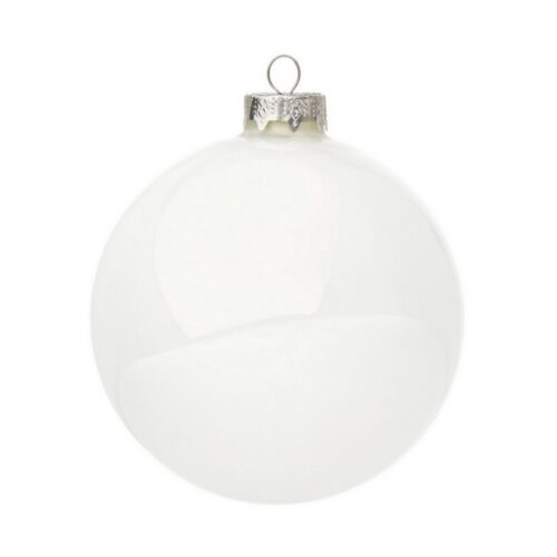 Palla di Natale in vetro bianco lucido - Il Natale è la festa più attesa dell'anno. Per questo motivo adoriamo offrirti la n