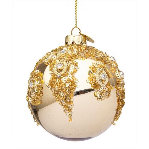 Palla di Natale in vetro con paillettes dorate - Melissa - Il Natale è la festa più attesa dell'anno. Per questo motivo ador