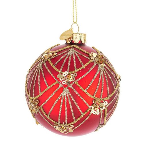 Palla di Natale in vetro con paillettes dorate - Lux - Il Natale è la festa più attesa dell'anno. Per questo motivo adoriamo