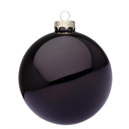 Palla di Natale in vetro nero lucido - Il Natale è la festa più attesa dell'anno. Per questo motivo adoriamo offrirti la nos