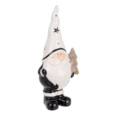 Statua Babbo Natale con pino bianco e nero - Balmy - Amiamo offrire ai nostri clienti la più vasta selezione di articoli nat