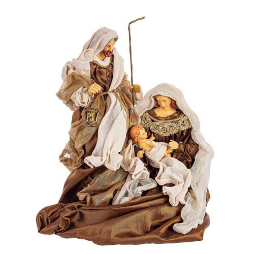 Nativita' con 3 figure sacra famiglia color bronzo - Splendour - Queste statuette rappresentano l'episodio della natività, c