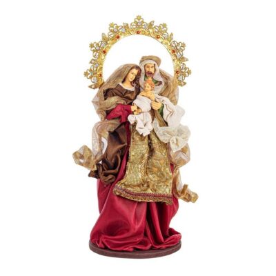 Nativita' con 3 figure sacra famiglia color rosso 38 cm - Baroque - Queste statuette rappresentano l'episodio della natività