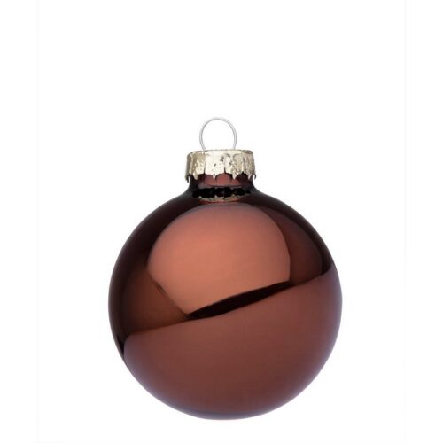 Palla di Natale in vetro marrone lucido - Tronco - Il Natale è la festa più attesa dell'anno. Per questo motivo adoriamo off