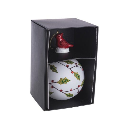 Palla di Natale in vetro con uccellino - Vischio - Sappiamo quanto le festività natalizie rappresentino per te un momento im