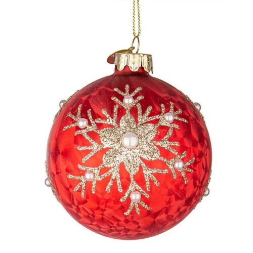 Palla di Natale in vetro con fiocco di neve - Camilla - Il Natale è la festa più attesa dell'anno. Per questo motivo adoriam